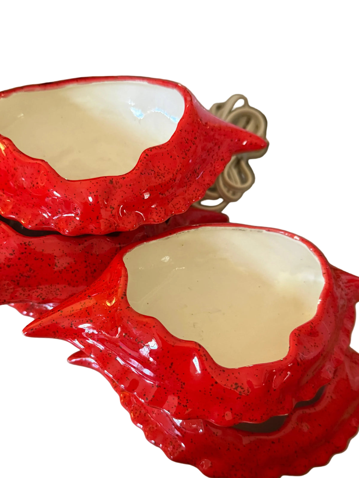 Red Crab Shell Bowls Set of 5