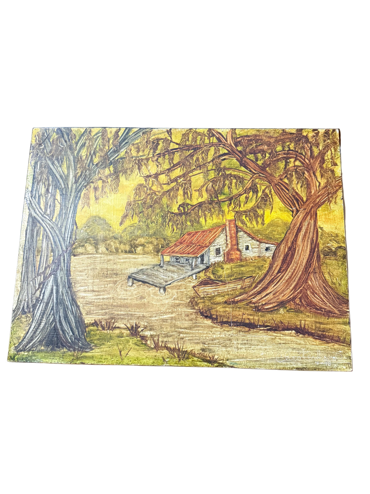 Oil on Board Bayou Camp