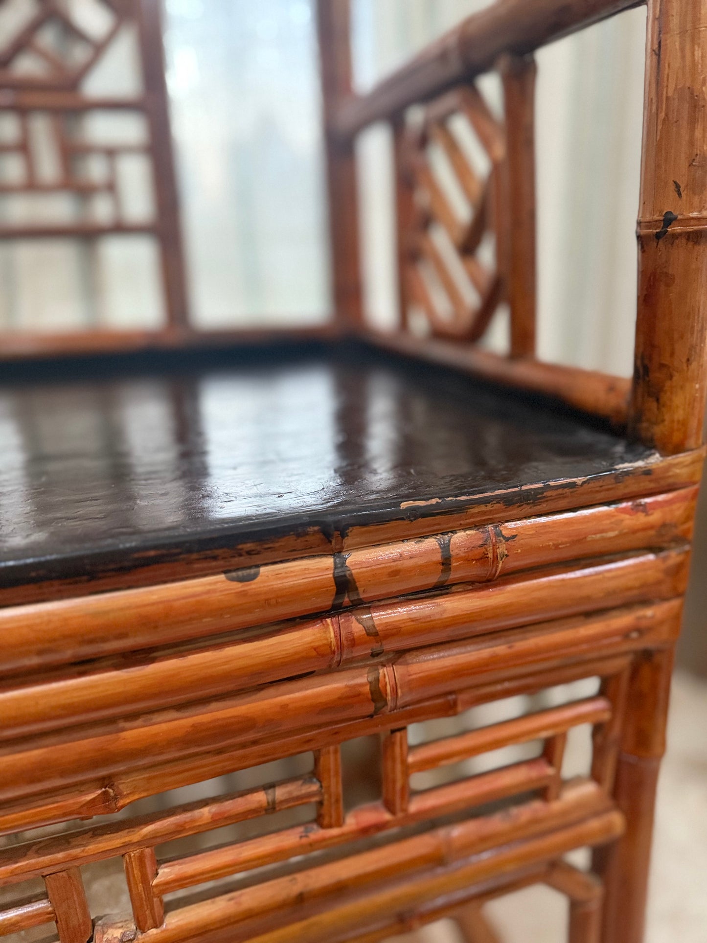 Bamboo Chinoiserie Style Arm Chair