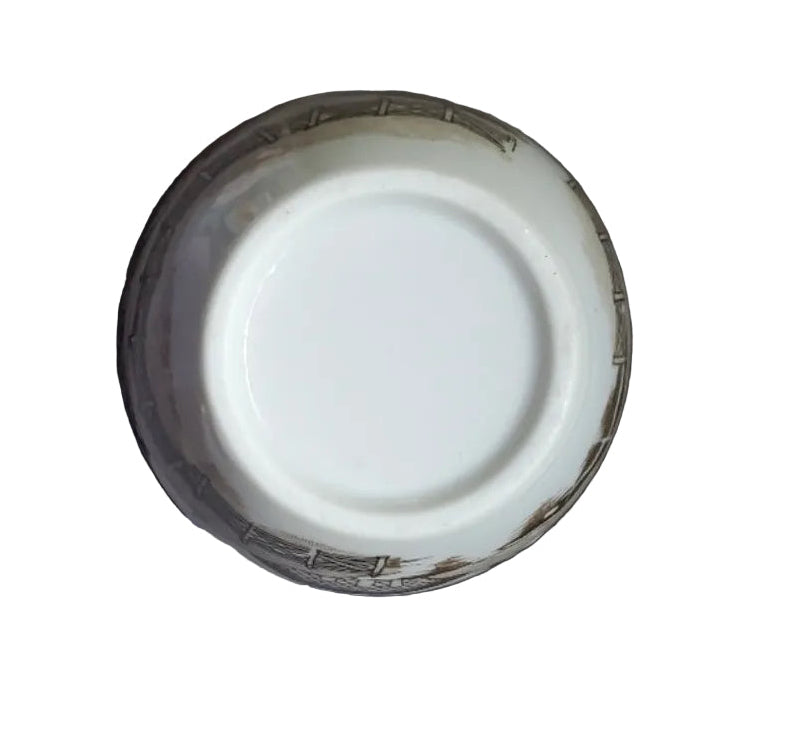 Brown and White Ginger Jar