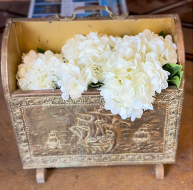 Brass Ship Embossed Magazine Holder