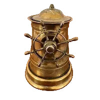 Ship Wheel Cigarette Dispenser Brass