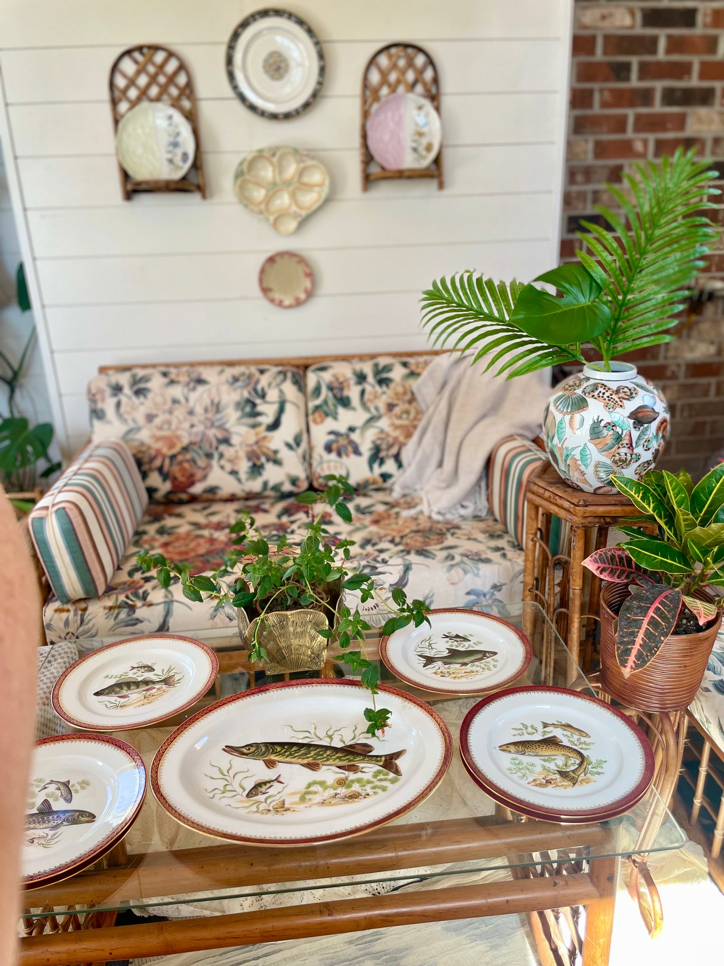 Limoges Fish Plate Set w/ Platter
