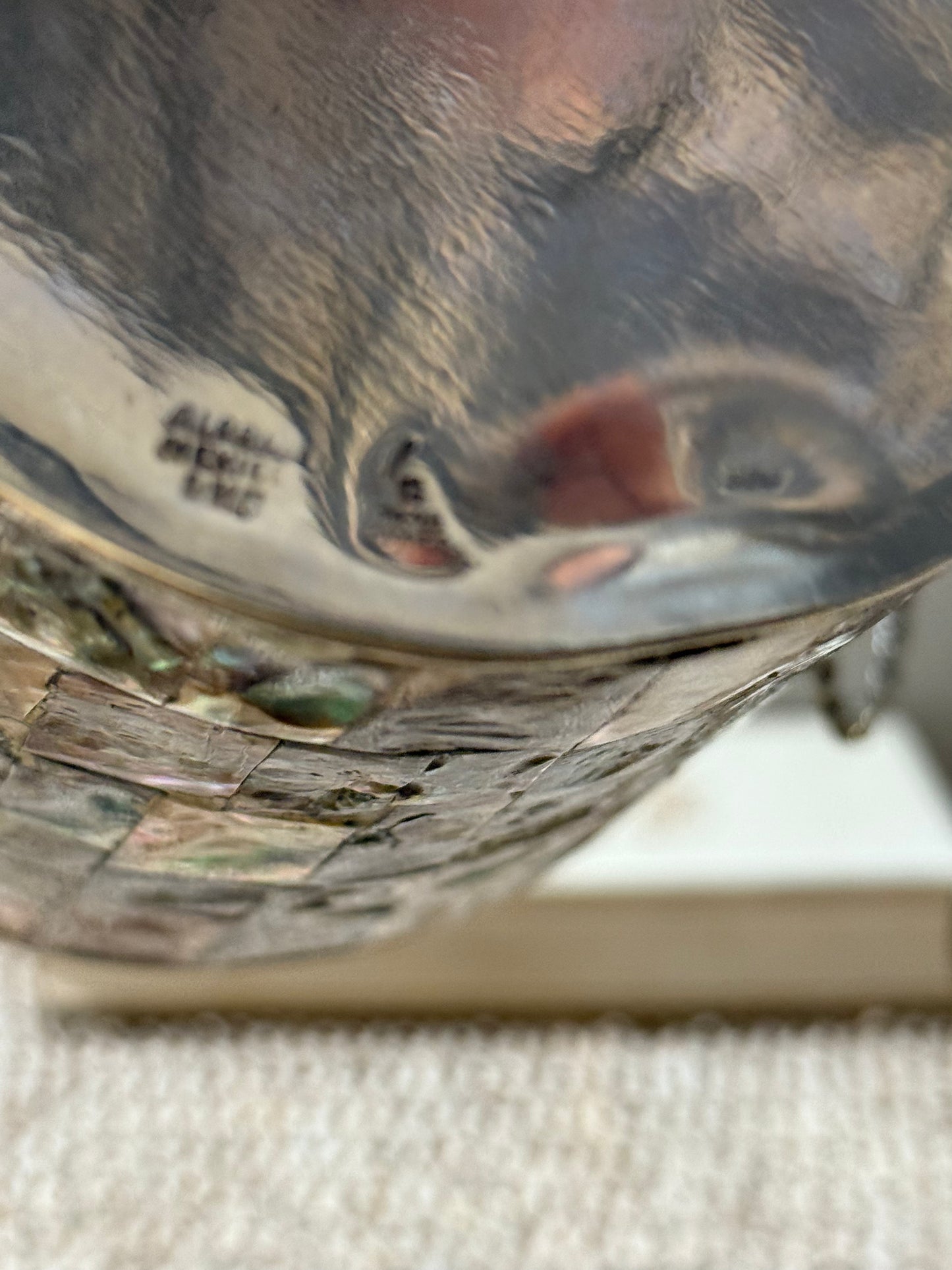 Abalone Ice Bucket with Tongs