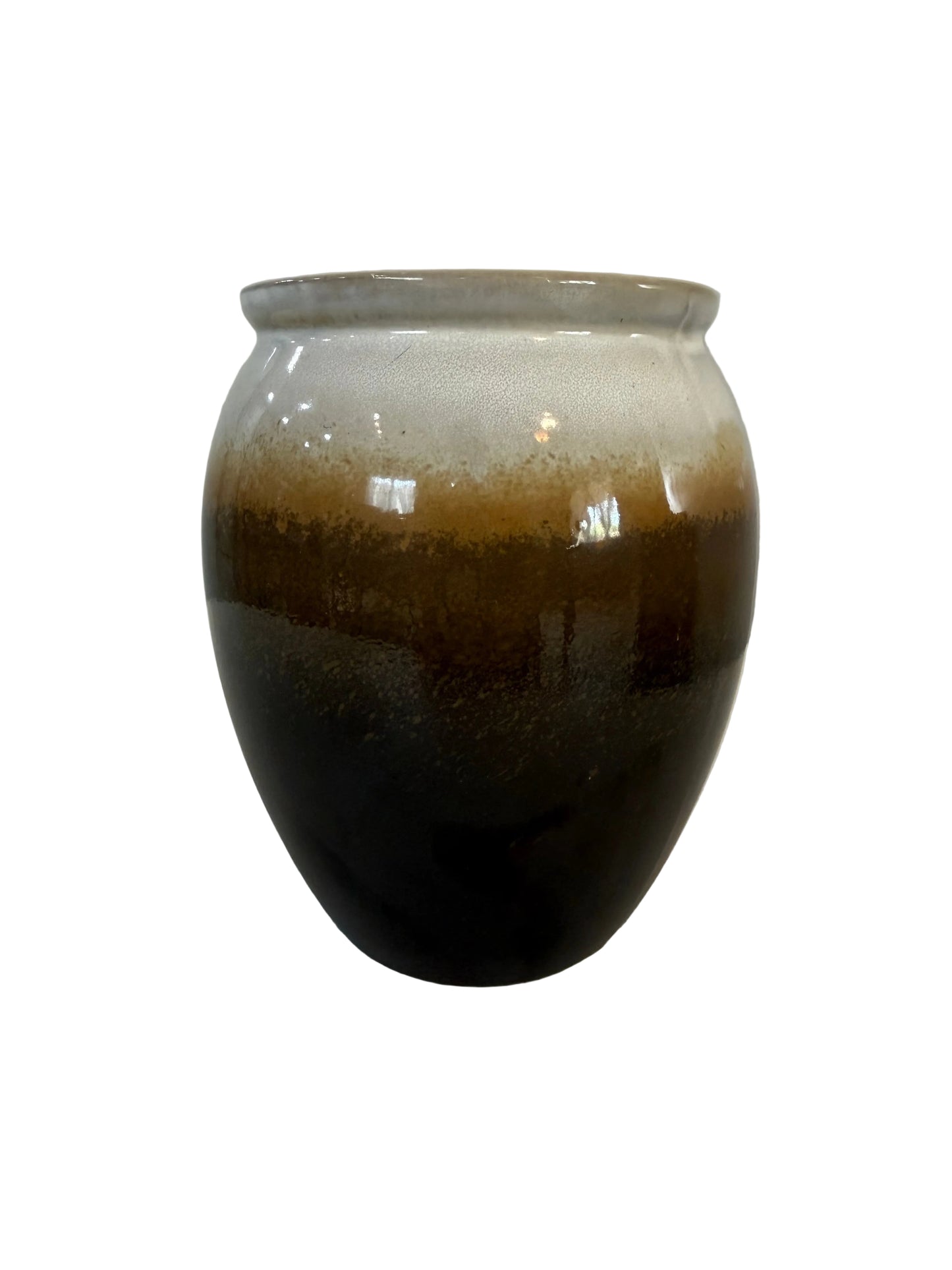 Brown Drip Glaze Stoneware Jar