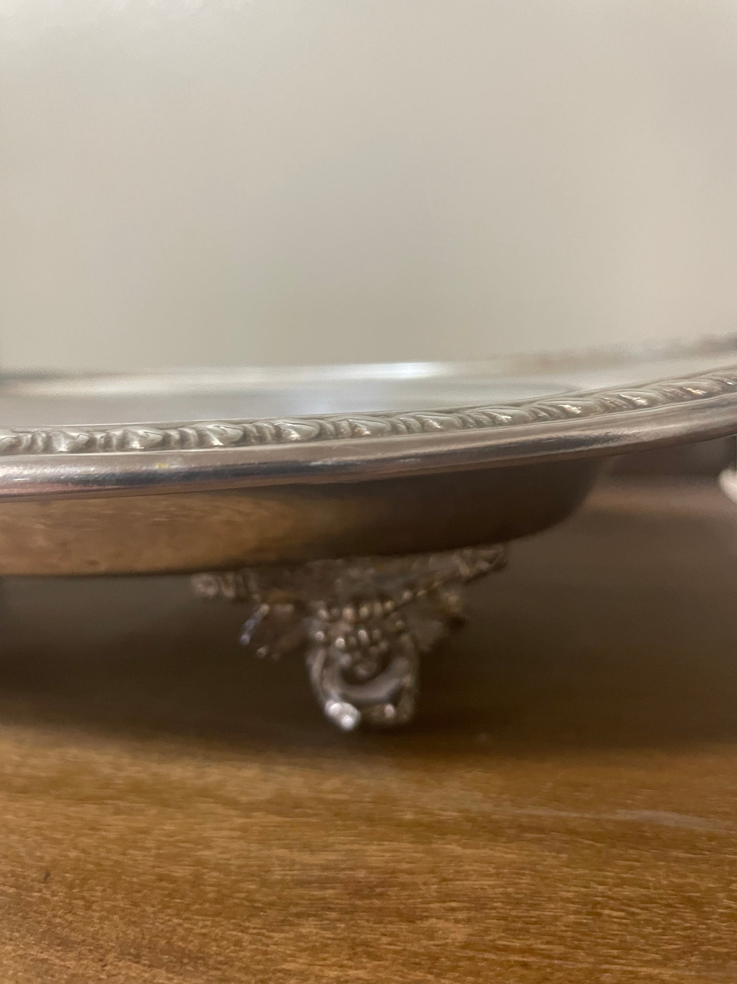 Etched Chrome Footed Tray