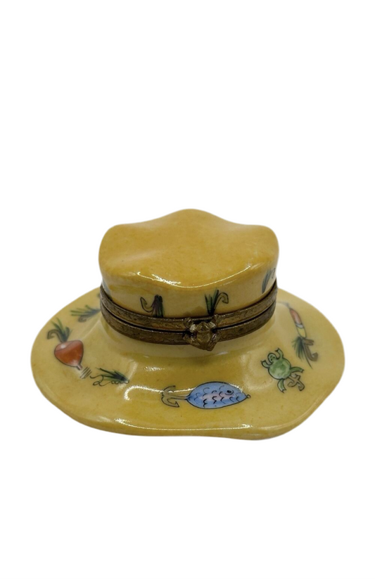 Limoges Fishing Hat Box