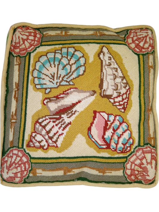 Shell Needlepoint Pillow