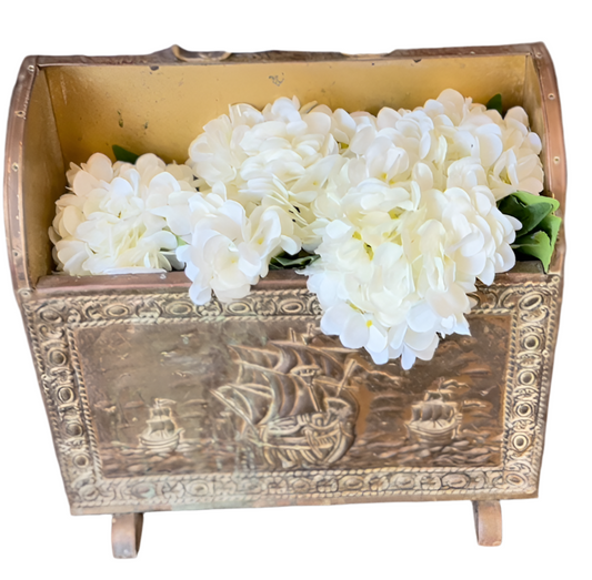 Brass Ship Embossed Magazine Holder