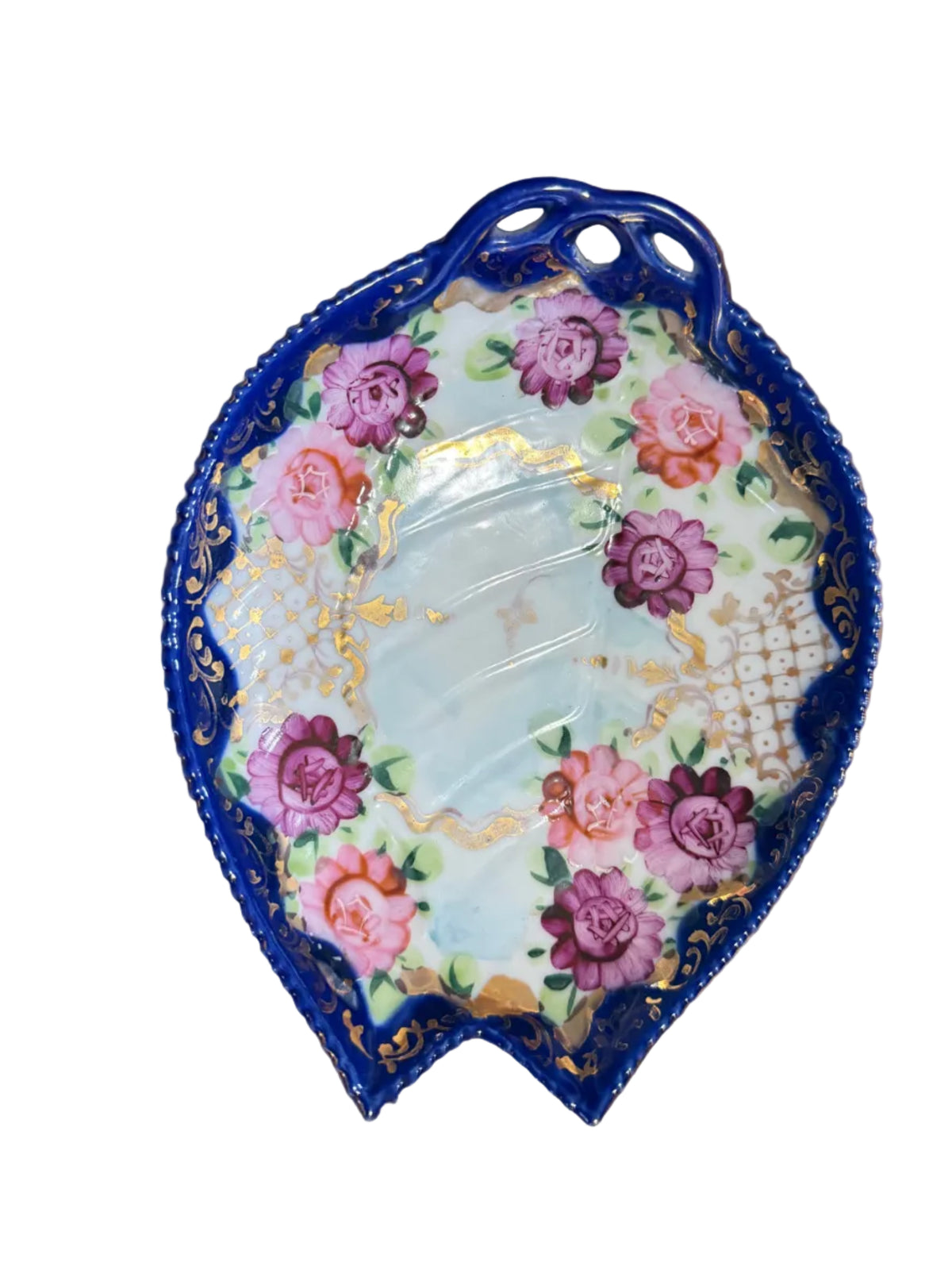 Nippon Rose Blue Porcelain Fish