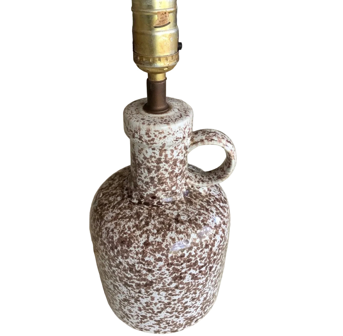 Brown Spongeware Jug Lamp