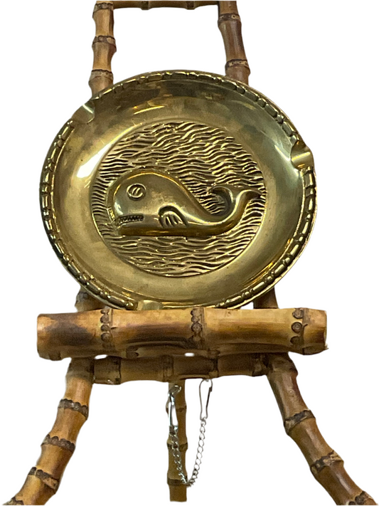 Brass Whale Round Ash Tray