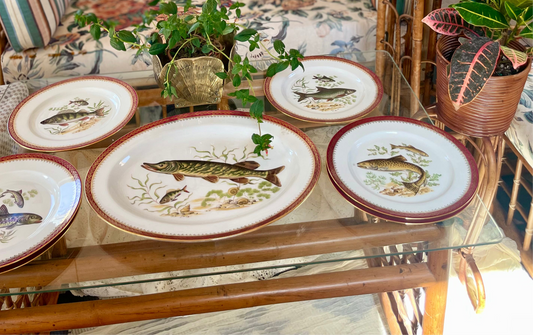 Limoges Fish Plate Set w/ Platter