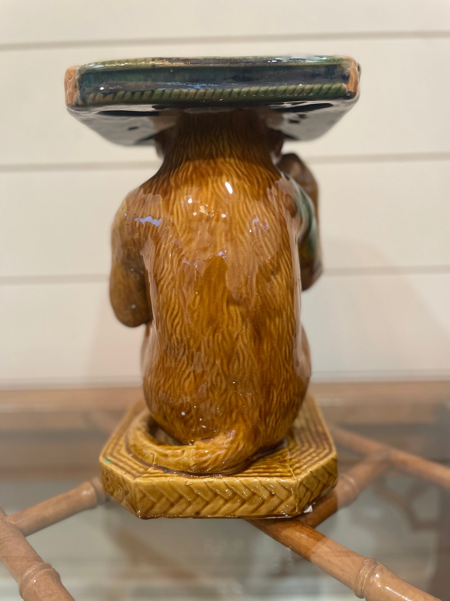 MCM Majolica Monkey Plant Stand