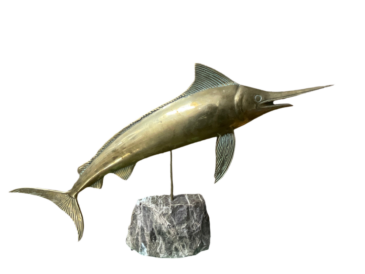 Brass Marlin on Marble Base