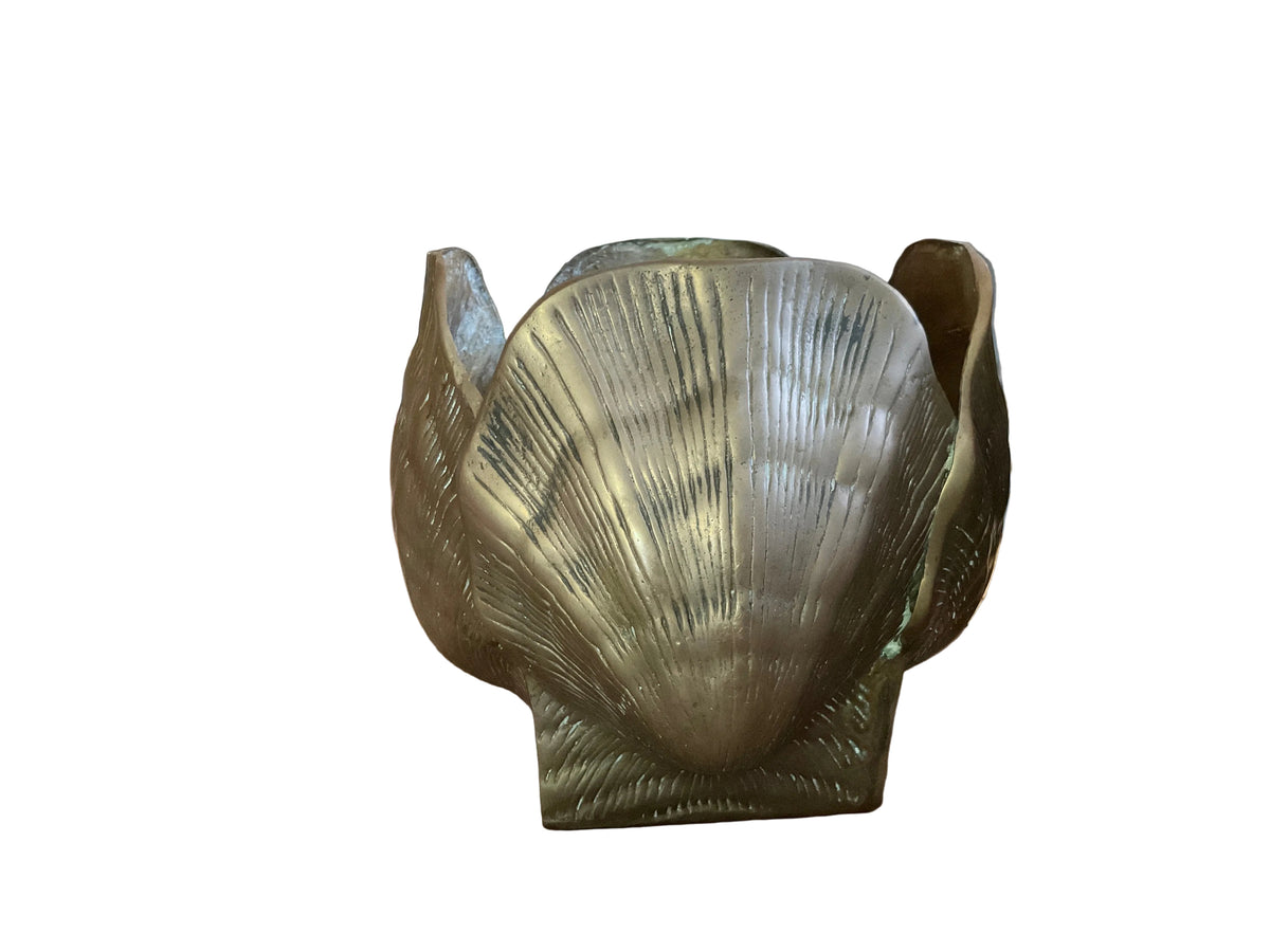 Brass Shell Cachepot large