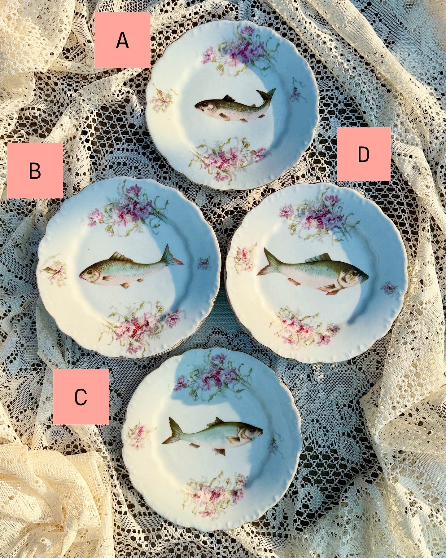 L S&S Antique Fish Plate