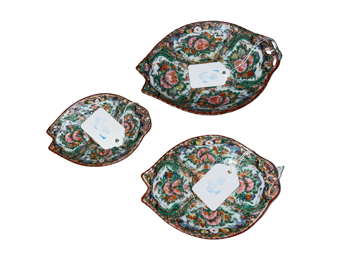 Rose Canton Fish Plates set of 3