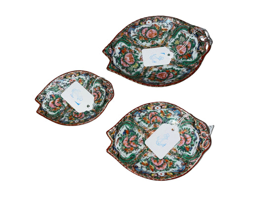 Rose Canton Fish Plates set of 3