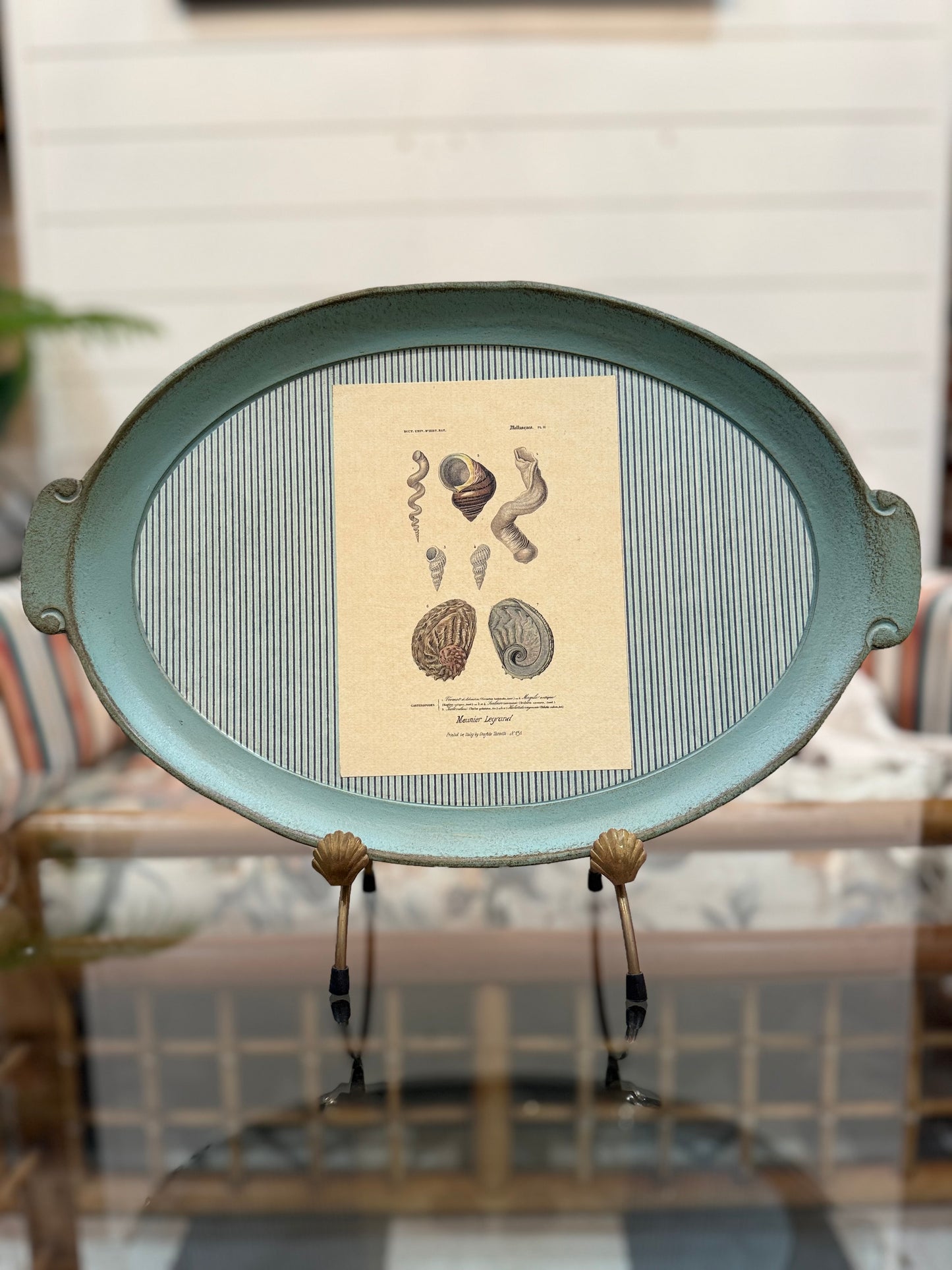 Wooden Tray w/ Inlayed Shell Study