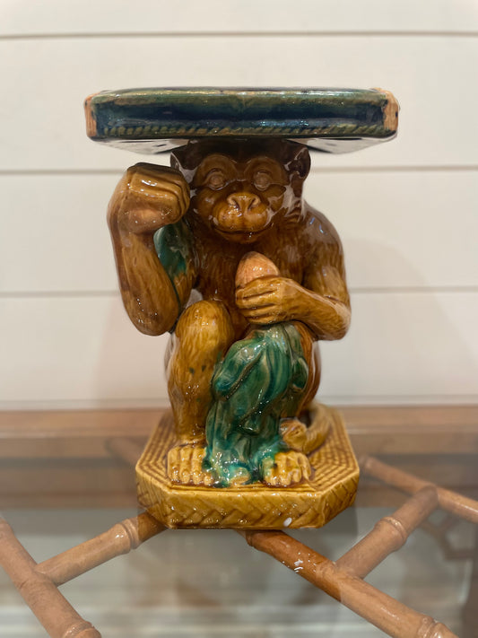 MCM Majolica Monkey Plant Stand