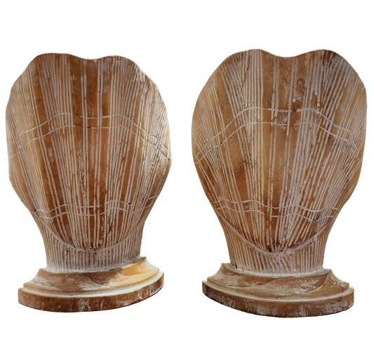 Wooden Shell Bookends