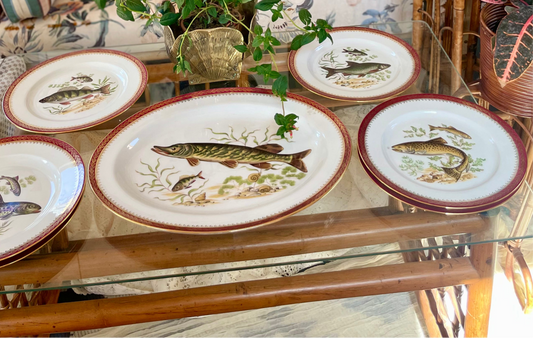 Limoges Fish Plate Set w/ Platter