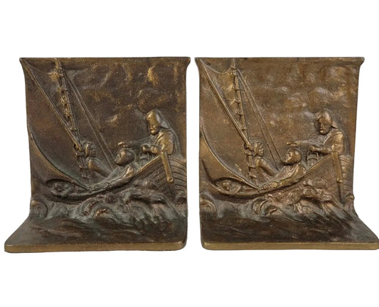 Brass Sailboat Adrift Bookends