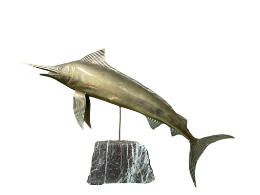 Brass Marlin on Marble Base