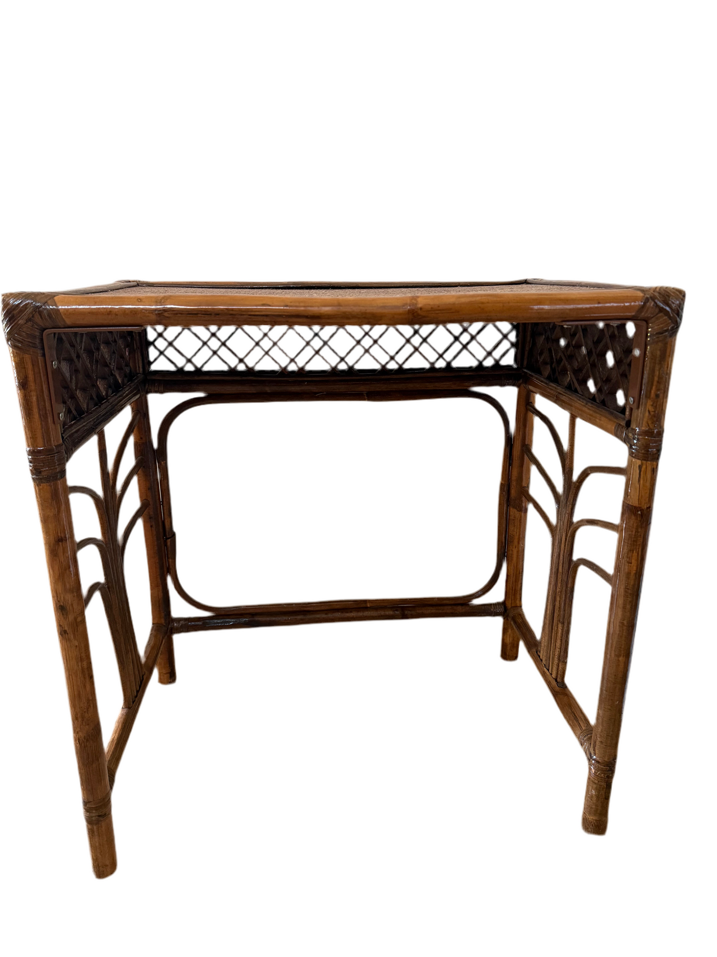 Rattan Burnt Bamboo Side Table