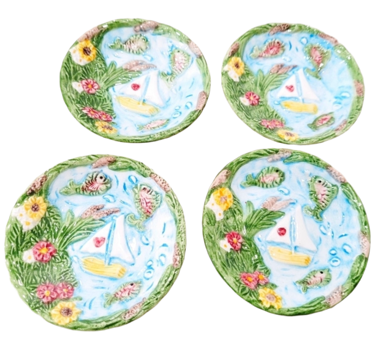 Sailboat, Fish, and Flowers Ring Dish (Single)