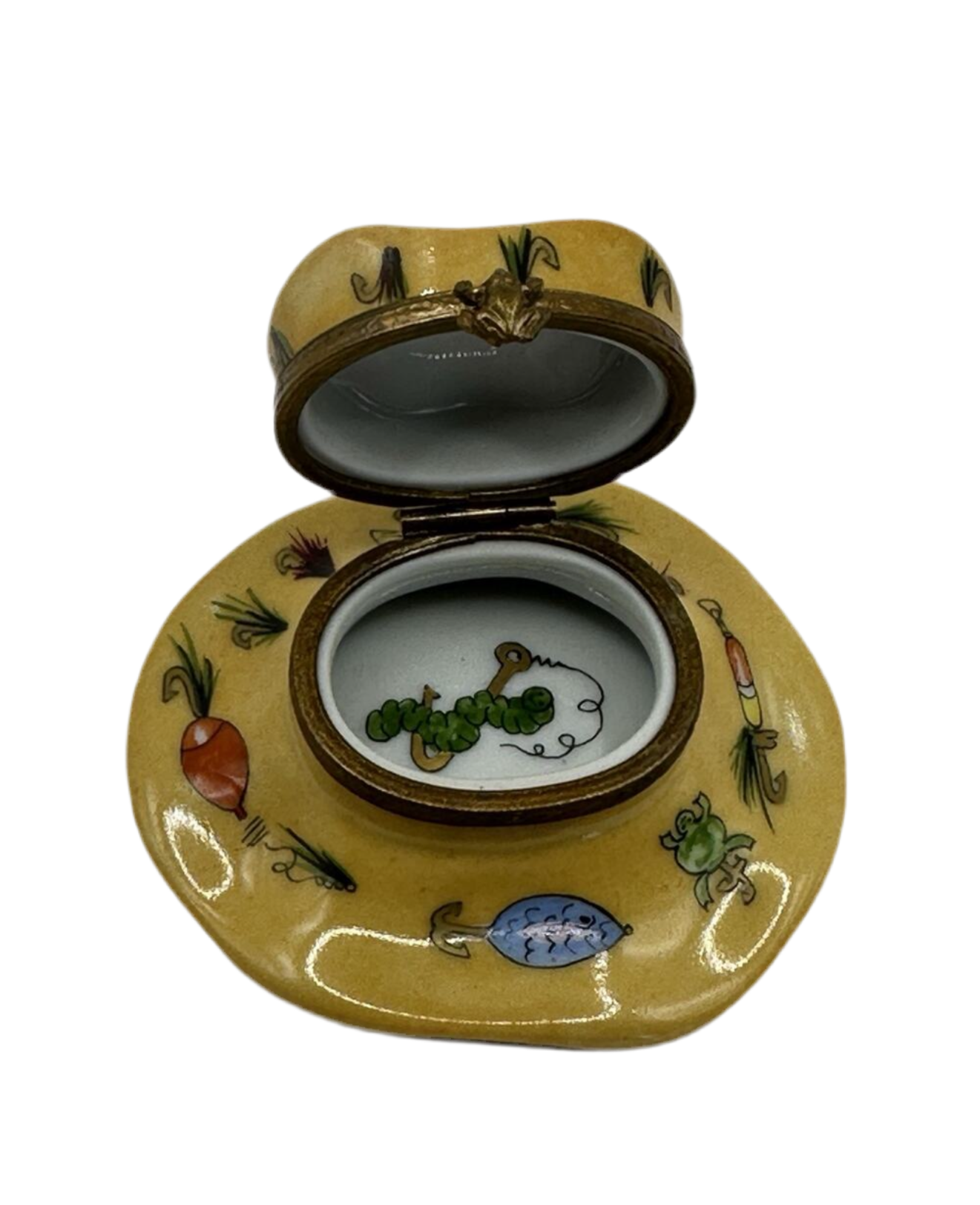 Limoges Fishing Hat Box