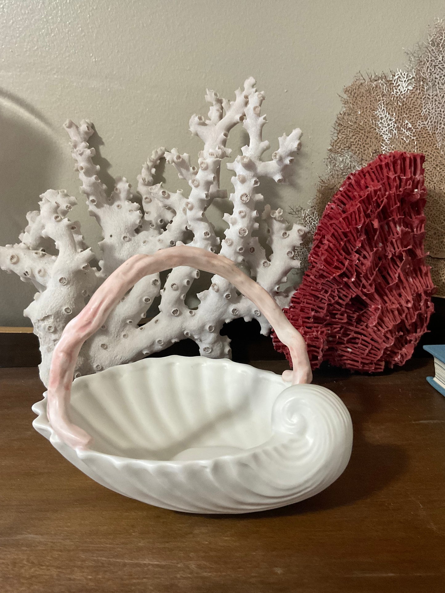 ‘Oceana’ Shell w/ Coral Handle Dish