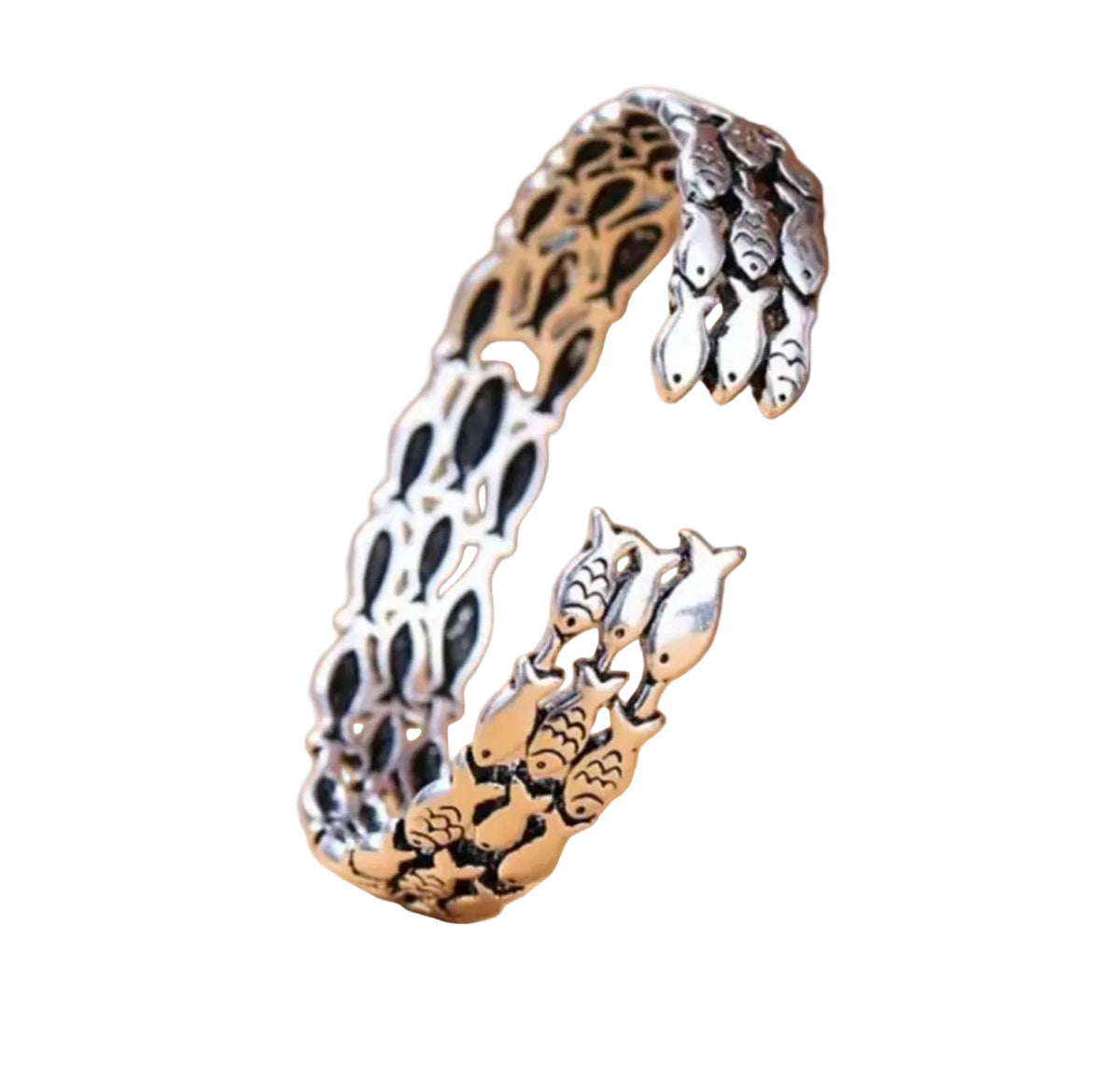 925 fish cuff bracelet