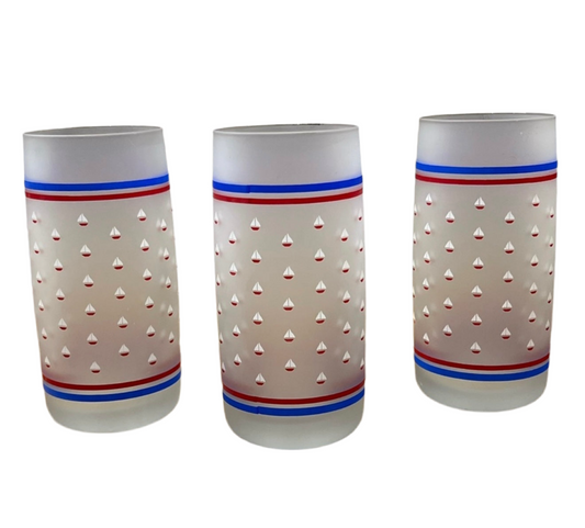 MCM Sailboat Frosted Glasses