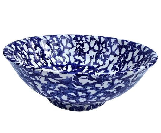 Italian Blue Spongeware Bowl 9”