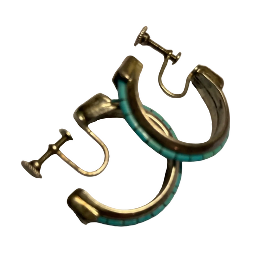 925 Eagle Boy Turquoise Earrings