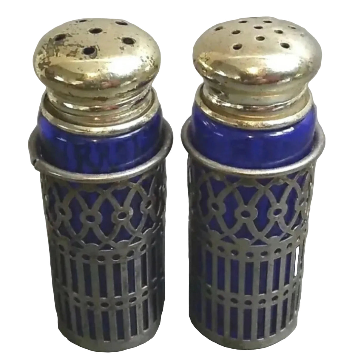 AB Rogers Silver Plate S&P Shakers Blue