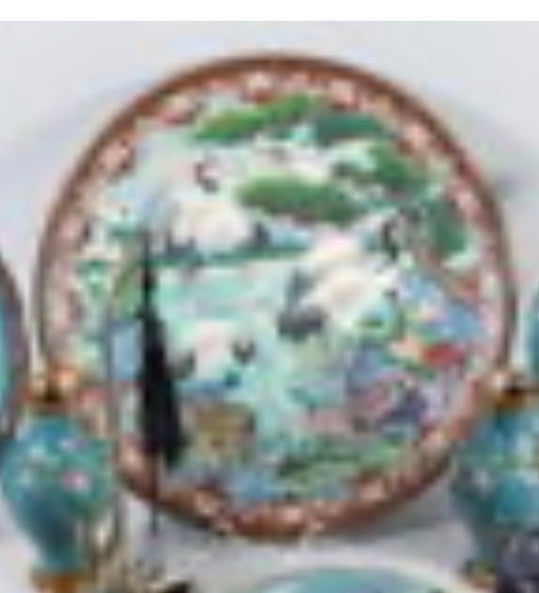 Cloisonné Crane Plate