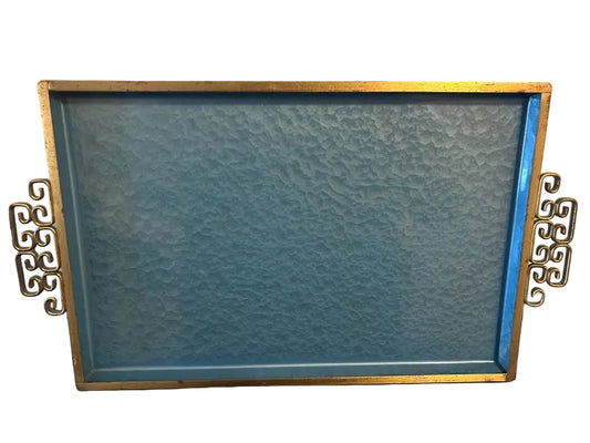 Keys Moire’ Glaze Brass Tray