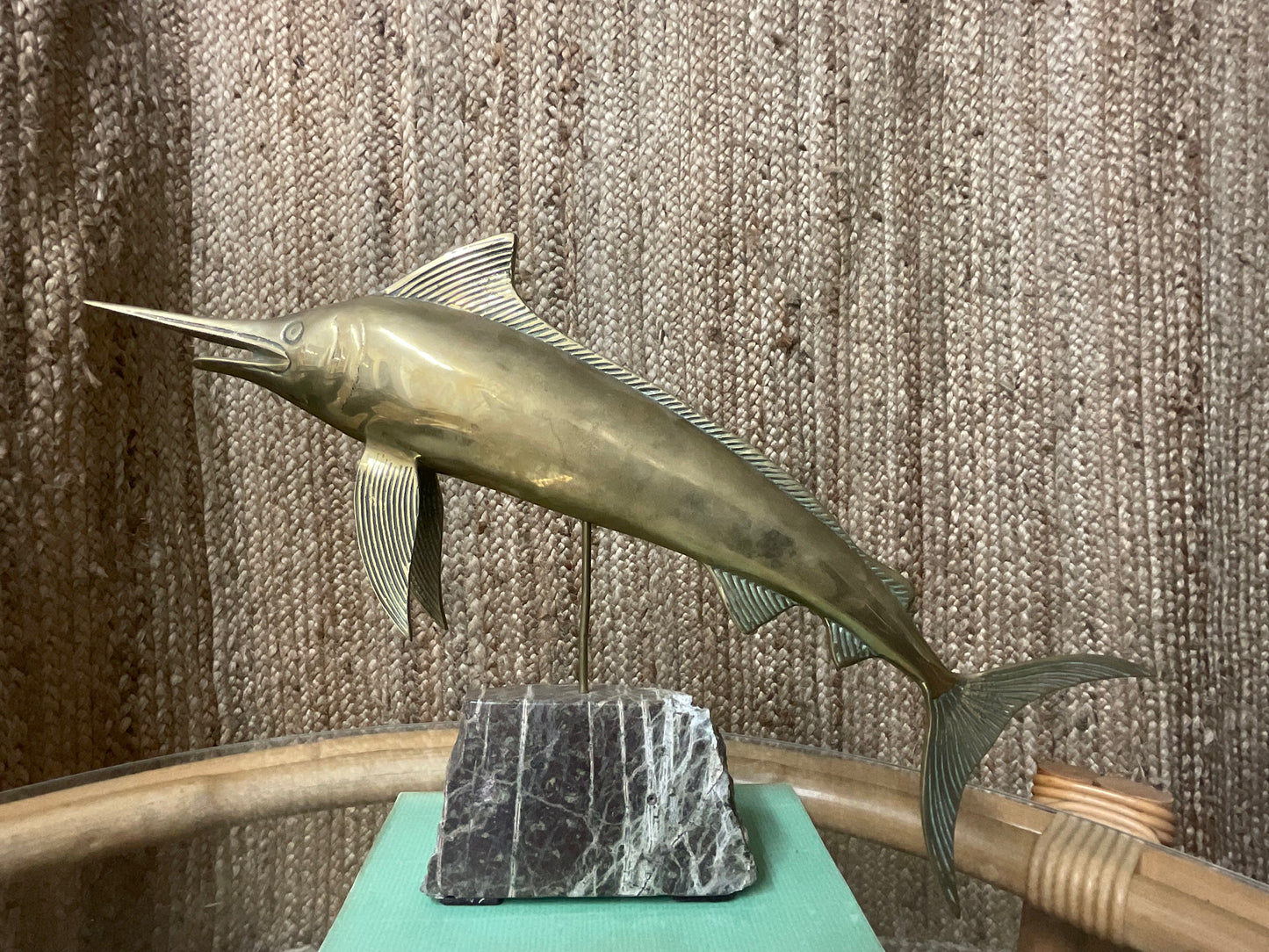 Brass Marlin on Marble Base