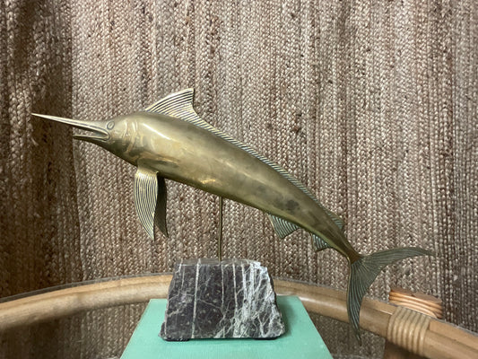 Brass Marlin on Marble Base