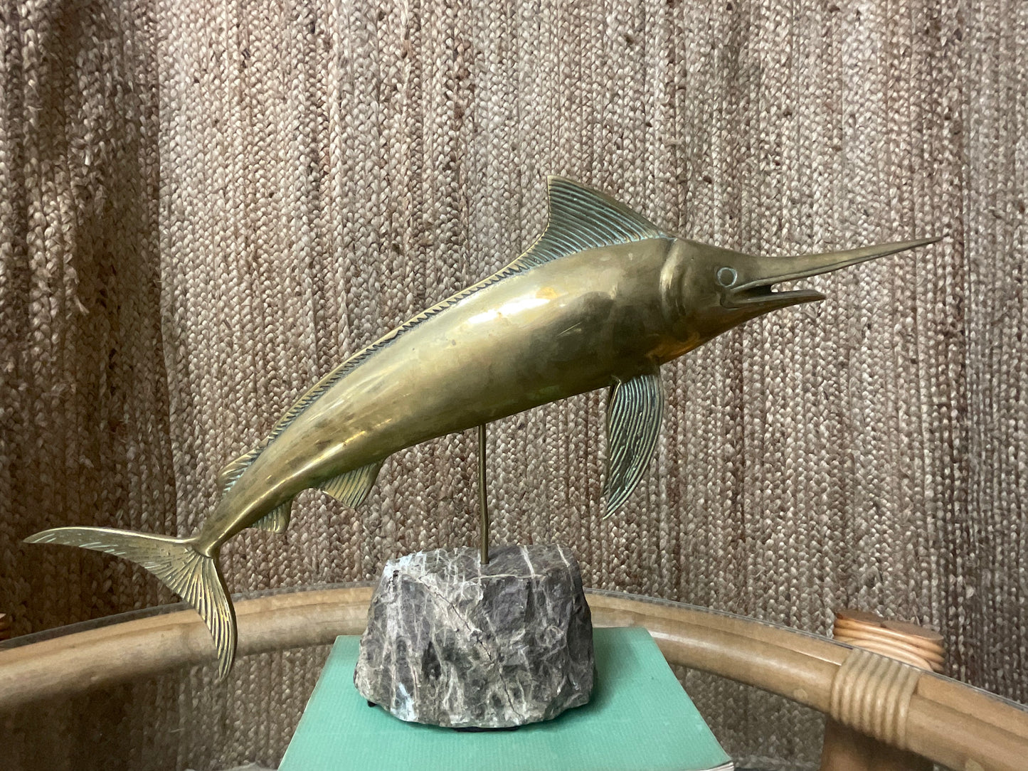 Brass Marlin on Marble Base