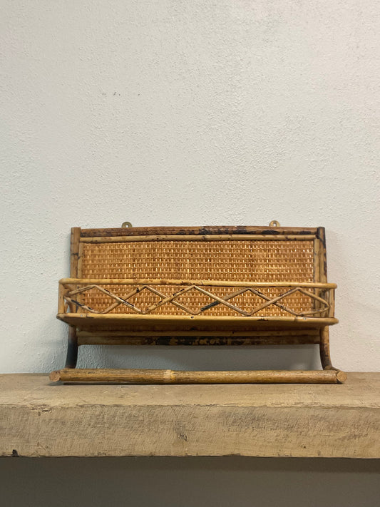 Tortoise Rattan And Cane Hanging Shelf