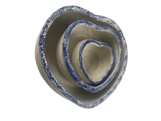 Heart Shaped Spongeware Set