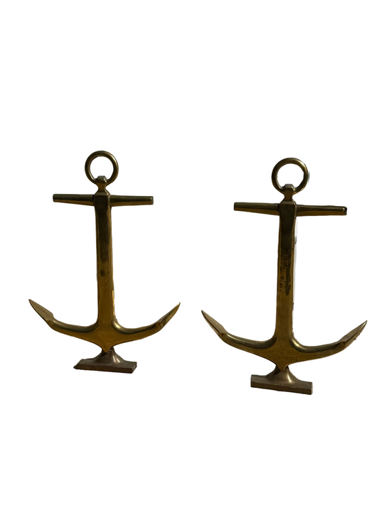 Brass Anchor Andirons